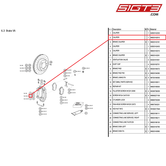 CALIPER - 99635142910 [PORSCHE 996 GT3 Cup]
