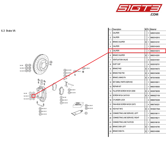 CALIPER - 99635143010 [PORSCHE 996 GT3 Cup]