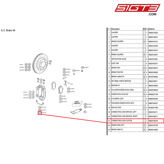 CONNECTING LINE FA,PCCB - 99635196130 [PORSCHE 996 GT3 Cup]
