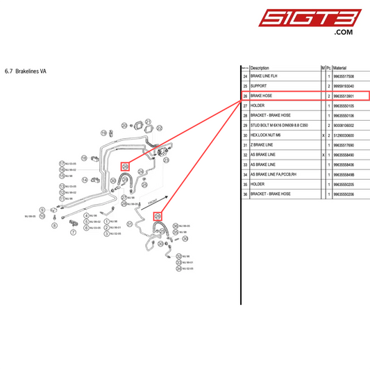 BRAKE HOSE - 99635513901 [PORSCHE 996 GT3 Cup]