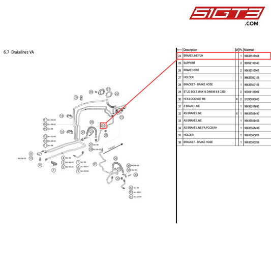 BRAKE LINE FLH - 99635517508 [PORSCHE 996 GT3 Cup]