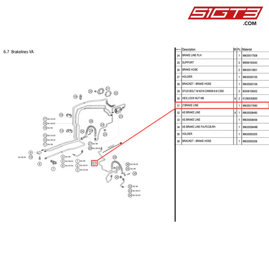 Z BRAKE LINE - 99635517690 [PORSCHE 996 GT3 Cup]