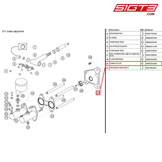 BEFESTIGUNGSPLATTE - 9963552439A [PORSCHE 997.2 GT3 Cup]