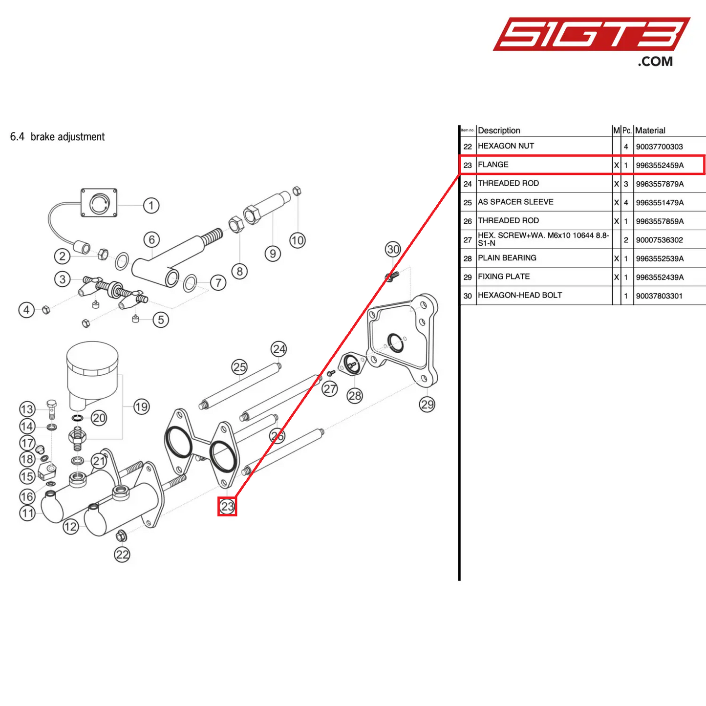 FLANSCH - 9963552459A [PORSCHE 997.2 GT3 Cup]