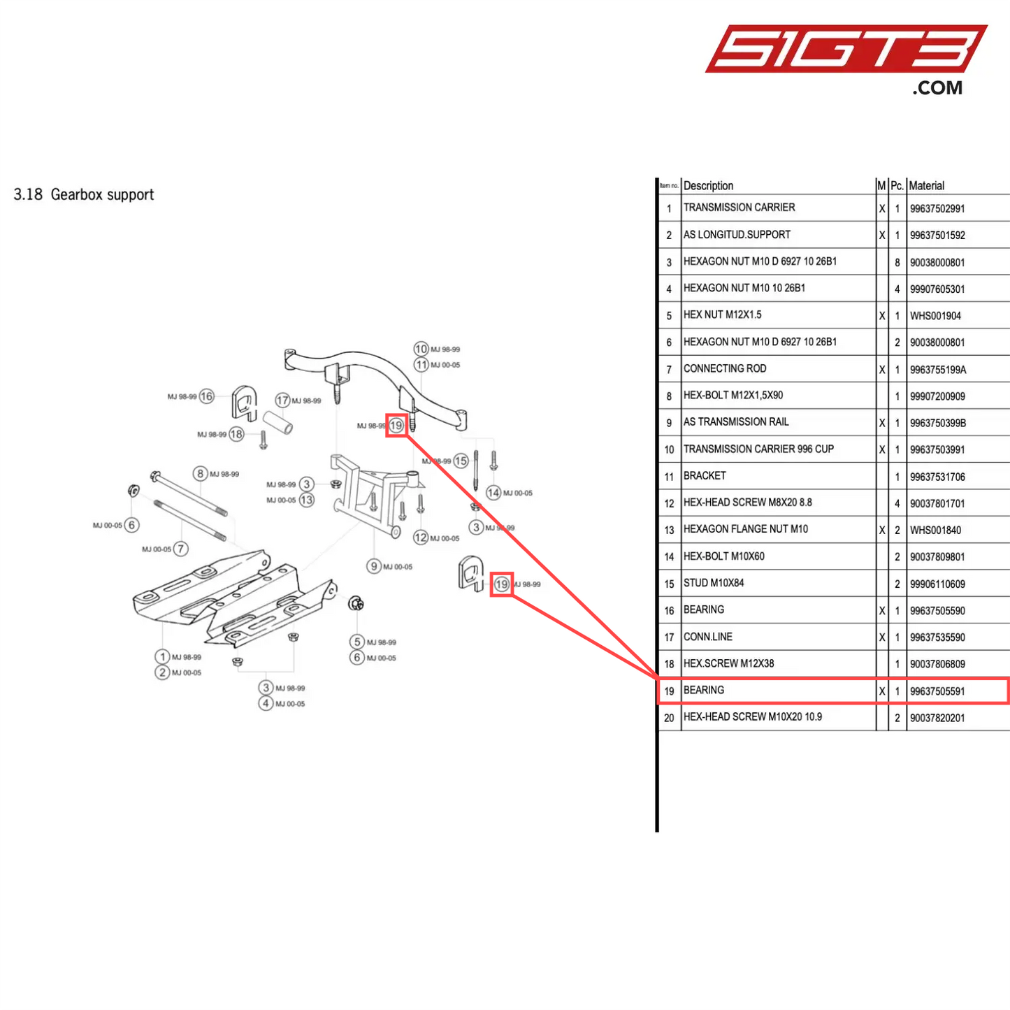 BEARING - 99637505591 [PORSCHE 996 GT3 Cup]