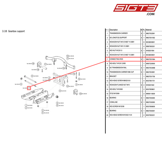 CONNECTING ROD - 9963755199A [PORSCHE 996 GT3 Cup]