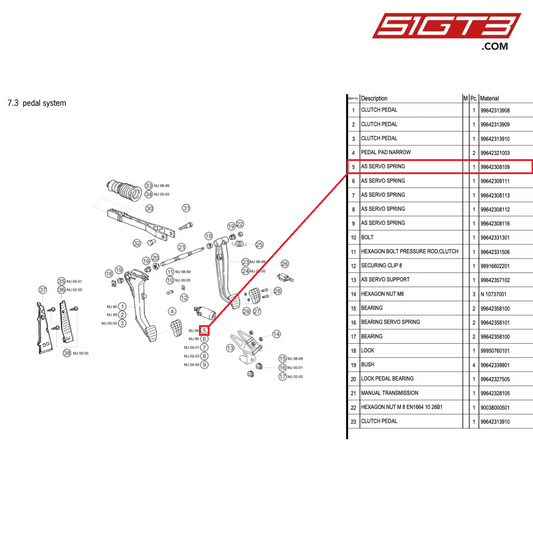 AS SERVO SPRING - 99642308109 [PORSCHE 996 GT3 Cup]