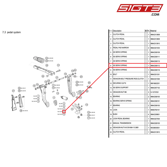 AS SERVO SPRING - 99642308112 [PORSCHE 996 GT3 Cup]