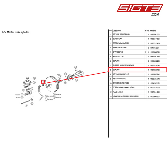 SEALING - 99642330100 [PORSCHE 996 GT3 Cup]
