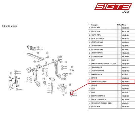 BEARING SERVO SPRING - 99642358101 [PORSCHE 996 GT3 Cup]