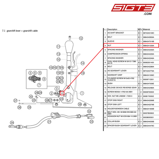 NUT - 9964241029A [PORSCHE 997.2 GT3 Cup]