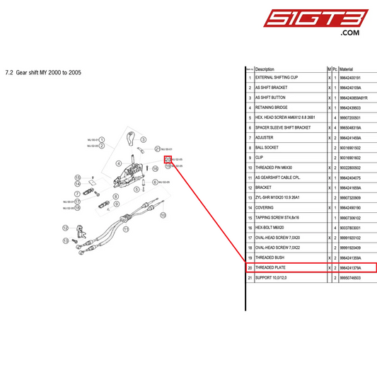 THREADED PLATE - 9964241379A [PORSCHE 996 GT3 Cup]