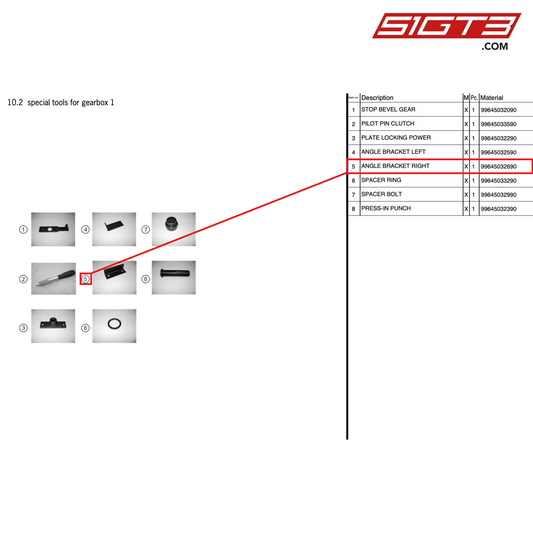 PARENTESI ANGOLARE DESTRA - 99645032690 [PORSCHE 997.2 GT3 Cup]