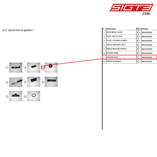 SPACER BOLT - 99645032990 [PORSCHE 997.2 GT3 Cup]