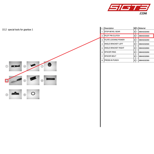 PILOT PIN CLUTCH - 99645033590 [PORSCHE 997.2 GT3 Cup]