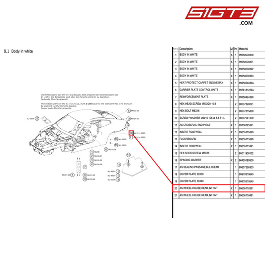 PASSAGE DE ROUE ARRIÈRE, INT./INT. - 99650118391 [PORSCHE 996 GT3 Cup]