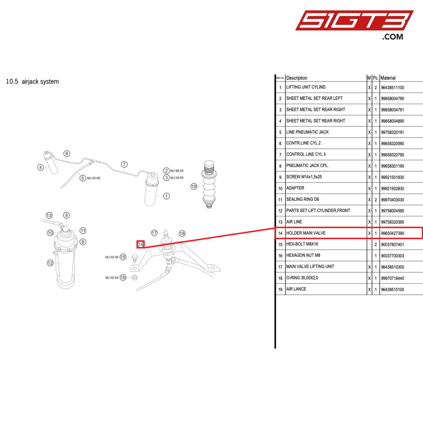 HOLDER MAIN VALVE - 99650427390 [PORSCHE 996 GT3 Cup]