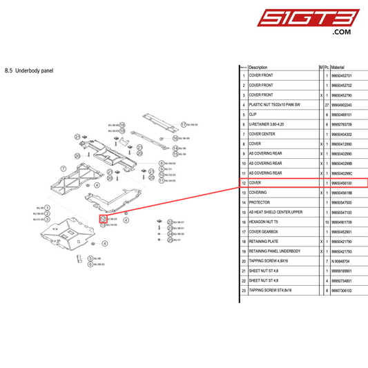 COUVERTURE - 99650456100 [PORSCHE 996 GT3 Cup]
