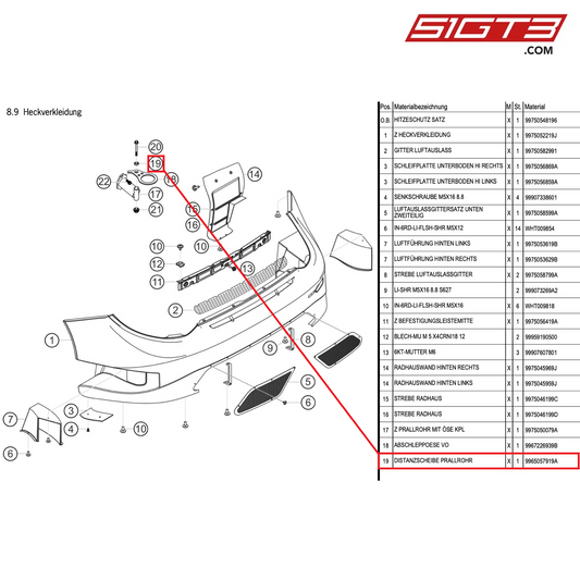 RONDELLE D'ENTRETOISE - 9965057919A [PORSCHE 997.1 GT3 R]