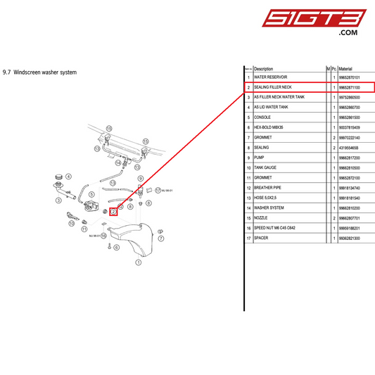 SEALING FILLER NECK - 99652871100 [PORSCHE 996 GT3 Cup]