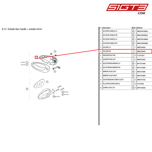 HOLDER RH - 99653706403 [PORSCHE 996 GT3 Cup]