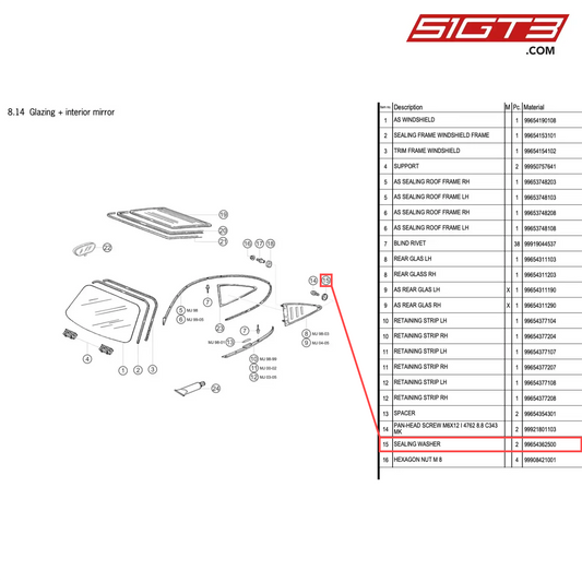 SEALING WASHER - 99654362500 [PORSCHE 996 GT3 Cup]
