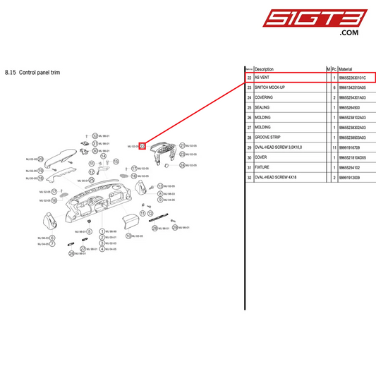 AS VENT - 9965522630101C [PORSCHE 996 GT3 Cup]