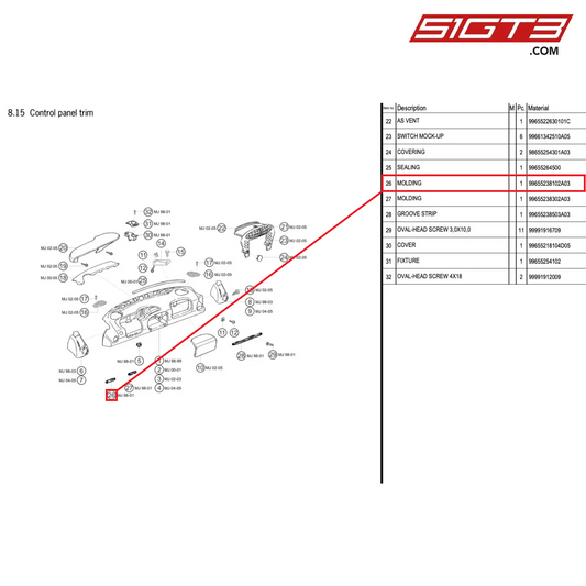 MOLDING - 99655238102A03 [PORSCHE 996 GT3 Cup]