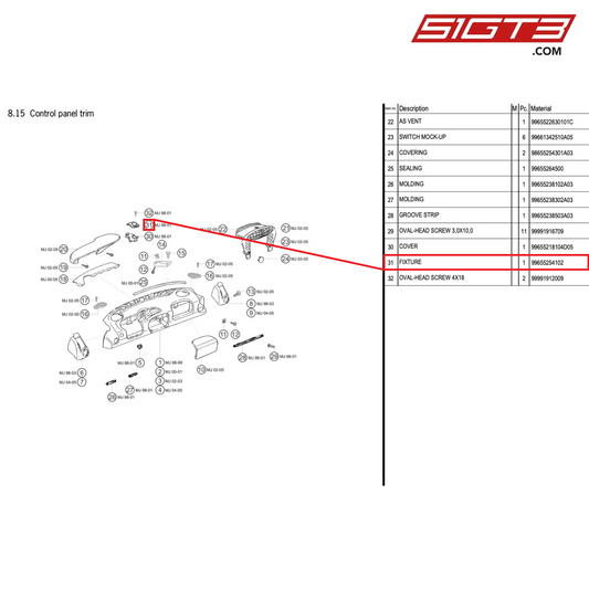 FIXTURE - 99655254102 [PORSCHE 996 GT3 Cup]