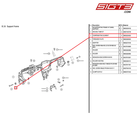 COMPENSATING ELEMENT - 99655254500 [PORSCHE 996 GT3 Cup]