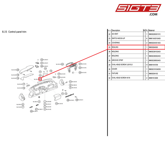 SEALING - 99655264500 [PORSCHE 996 GT3 Cup]