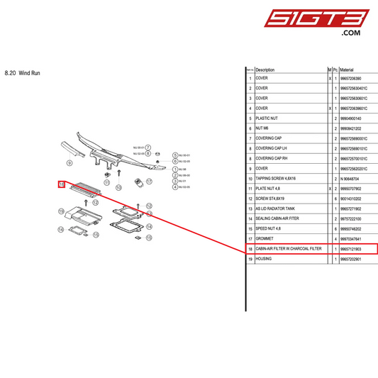 CABIN-AIR FILTER W.CHARCOAL FILTER - 99657121903 [PORSCHE 996 GT3 Cup]