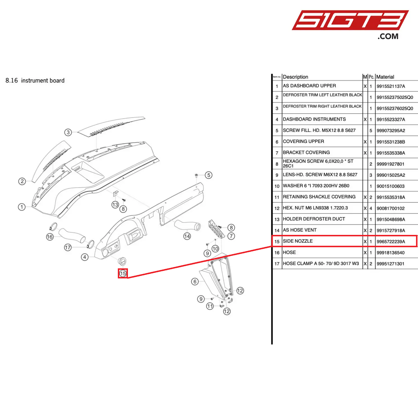 DYSZA BOCZNA - 9965722239A [PORSCHE 991.1 GT3 R]