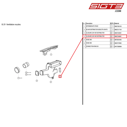 CLOSURE CAP AIR DISTRIBUTOR - 99657246691 [PORSCHE 996 GT3 Cup]