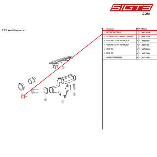 INTERMEDIATE PIECE - 99657263100 [PORSCHE 996 GT3 Cup]