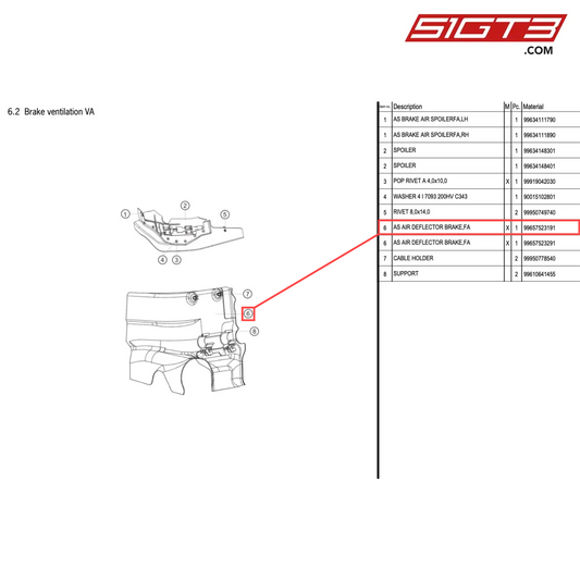 AS AIR DEFLECTOR BRAKE,FA - 99657523191 [PORSCHE 996 GT3 Cup]