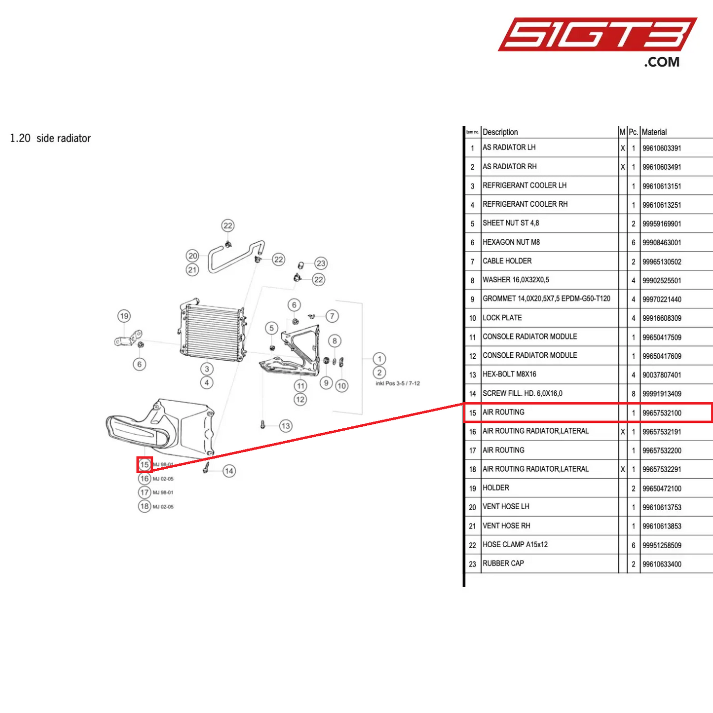 AIR ROUTING - 99657532100 [PORSCHE 996 GT3 Cup]