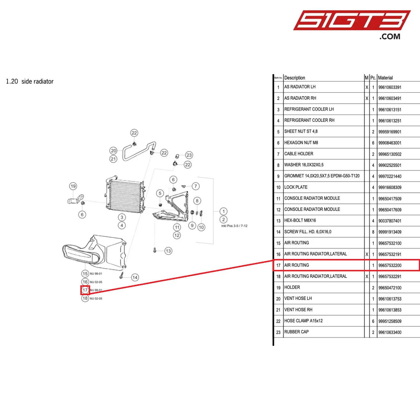 AIR ROUTING - 99657532200 [PORSCHE 996 GT3 Cup]