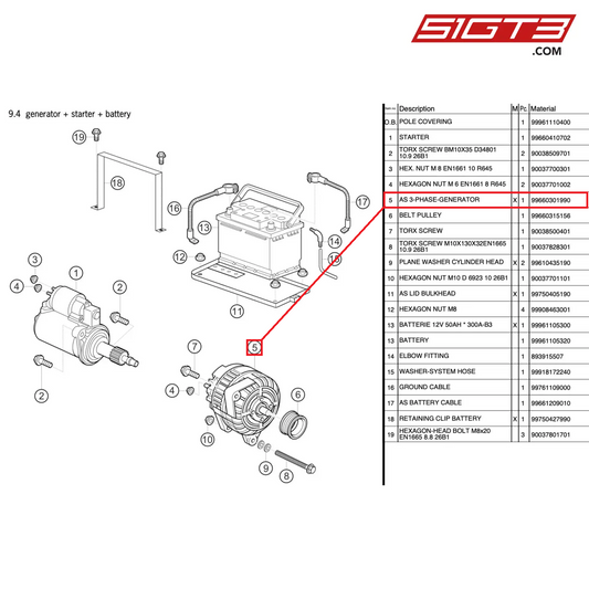 GENERATORE 3 FASI AS - 99660301990 [PORSCHE 997.2 GT3 Cup]