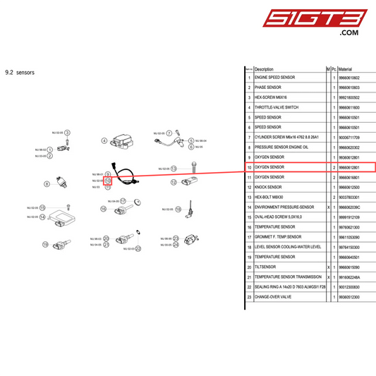 OXYGEN SENSOR - 99660612801 [PORSCHE 996 GT3 Cup]