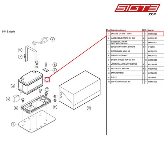BATTERY - 99961108020 [PORSCHE 997.1 GT3 R]