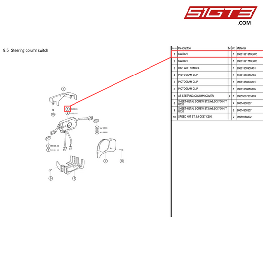 SWITCH - 99661321310EWC [PORSCHE 996 GT3 Cup]