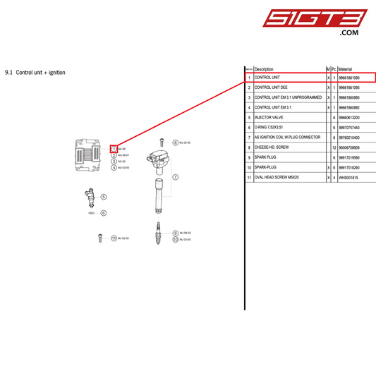 CONTROL UNIT - 99661861090 [PORSCHE 996 GT3 Cup]