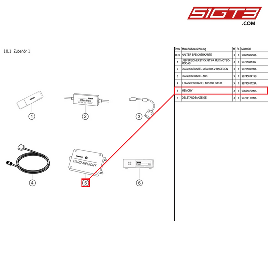 MEMORY - 9966187099A [PORSCHE 997.1 GT3 R]