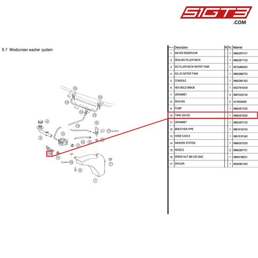 TANK GAUGE - 99662810500 [PORSCHE 996 GT3 Cup]