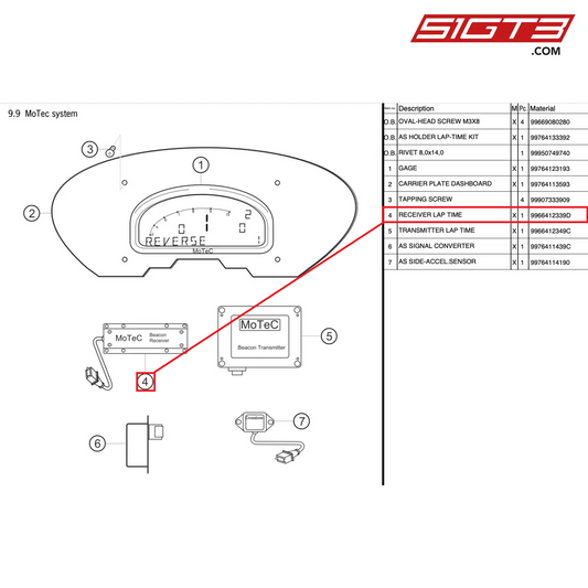 RECEIVER LAP TIME - 9966412339D [PORSCHE 997.2 GT3 Cup]