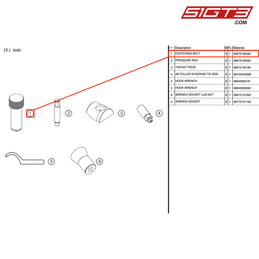 ZENTRIERSCHRAUBE - 99672192090 [PORSCHE 997.2 GT3 Cup]