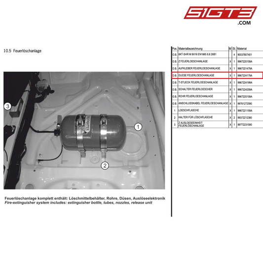 NOZZLE FIRE-EXTINGUIS.SYST. - 9967224179A [PORSCHE 997.1 GT3 R]