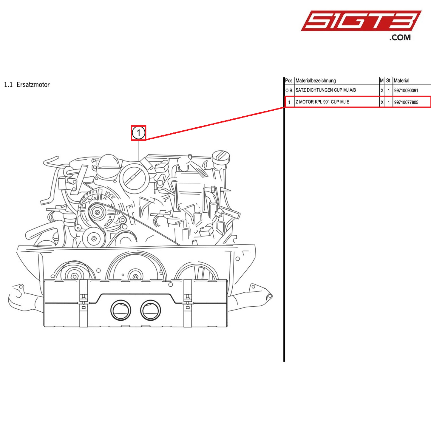 AS ENGINE COMPLETE CUP - 99710077805 [PORSCHE 991.1 GT3 Cup (2014)]