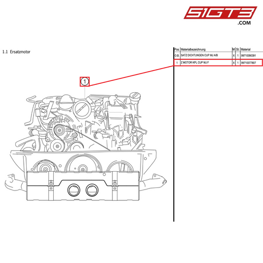 AS ENGINE COMPLETE CUP - 99710077807 [PORSCHE 991.1 GT3 Cup (2015)]